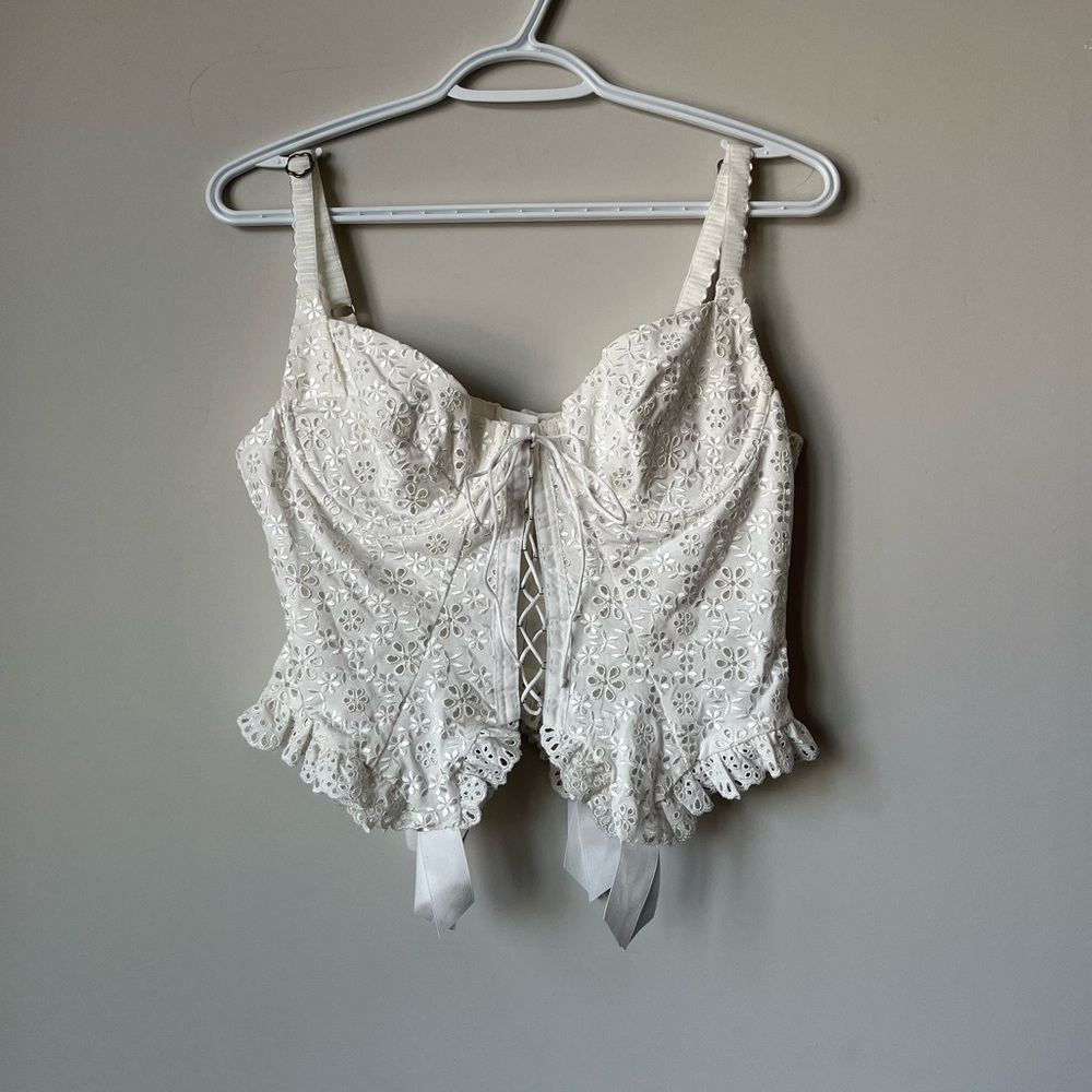 NWT FOR LOVE AND LEMONS | EMBROIDERED CORSET TOP